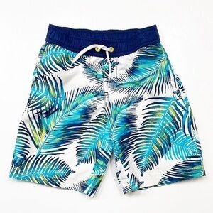 Crazy 8 little boys palm leaf print swim trunks